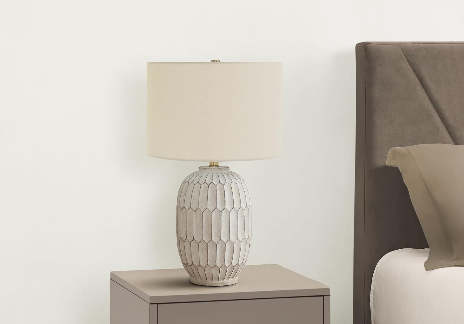 9720 LightingTable Lamp, Cream Resin, Shade, Transitional Lighting-24 H Table, 14.5