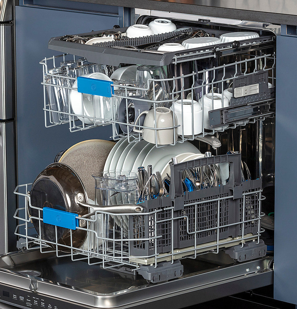 GE Profile - Top Control Built-In Stainless Steel Tub Dishwasher with 3rd Rack and Microban, 42dBA - Stainless steel