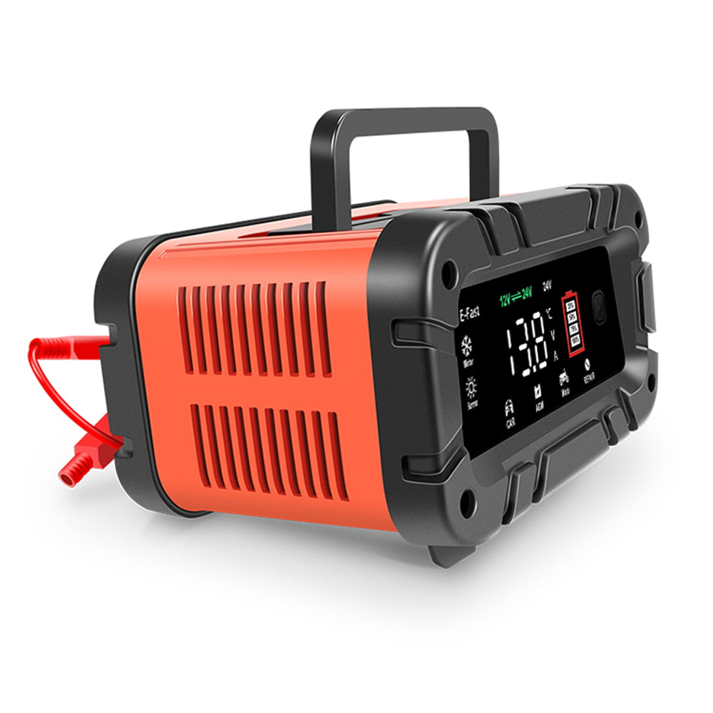 E-FAST E-FAST Car Battery Chargers /24V Intelligent Pulse Repairing Device Automotive Battery Trickle Maintainer with LCD Digital Display for Car Truck Motorcycle Battery Leadacid Battery