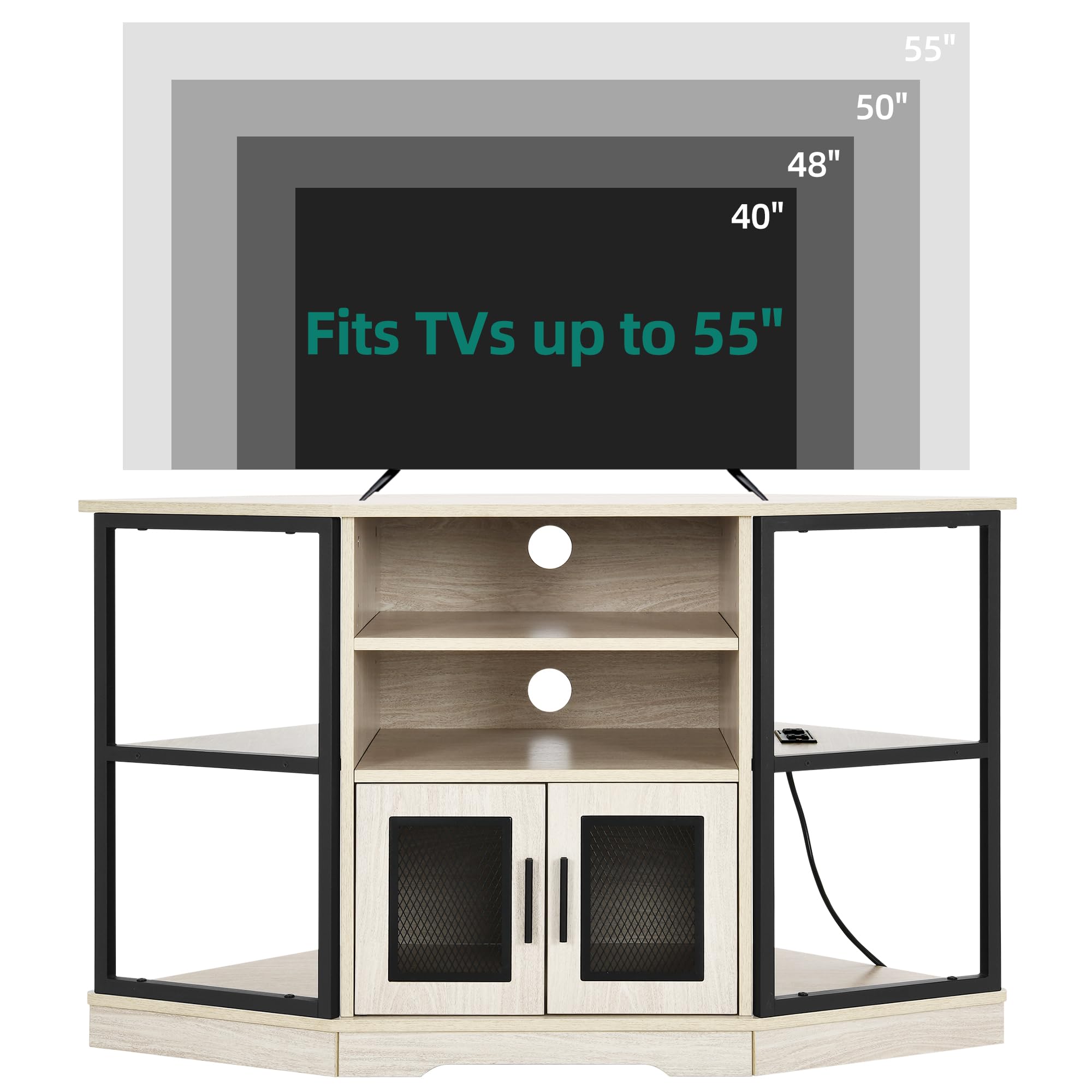 YITAHOME Farmhouse Entertainment Console Cabinets