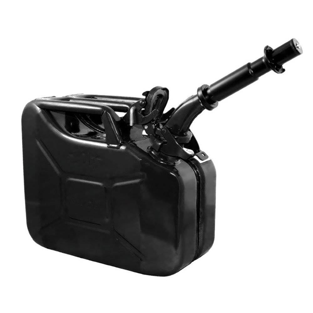 Wavian 3024 2.6 Gallon 9.8 Liter Steel Jerry Can with Spout, Black