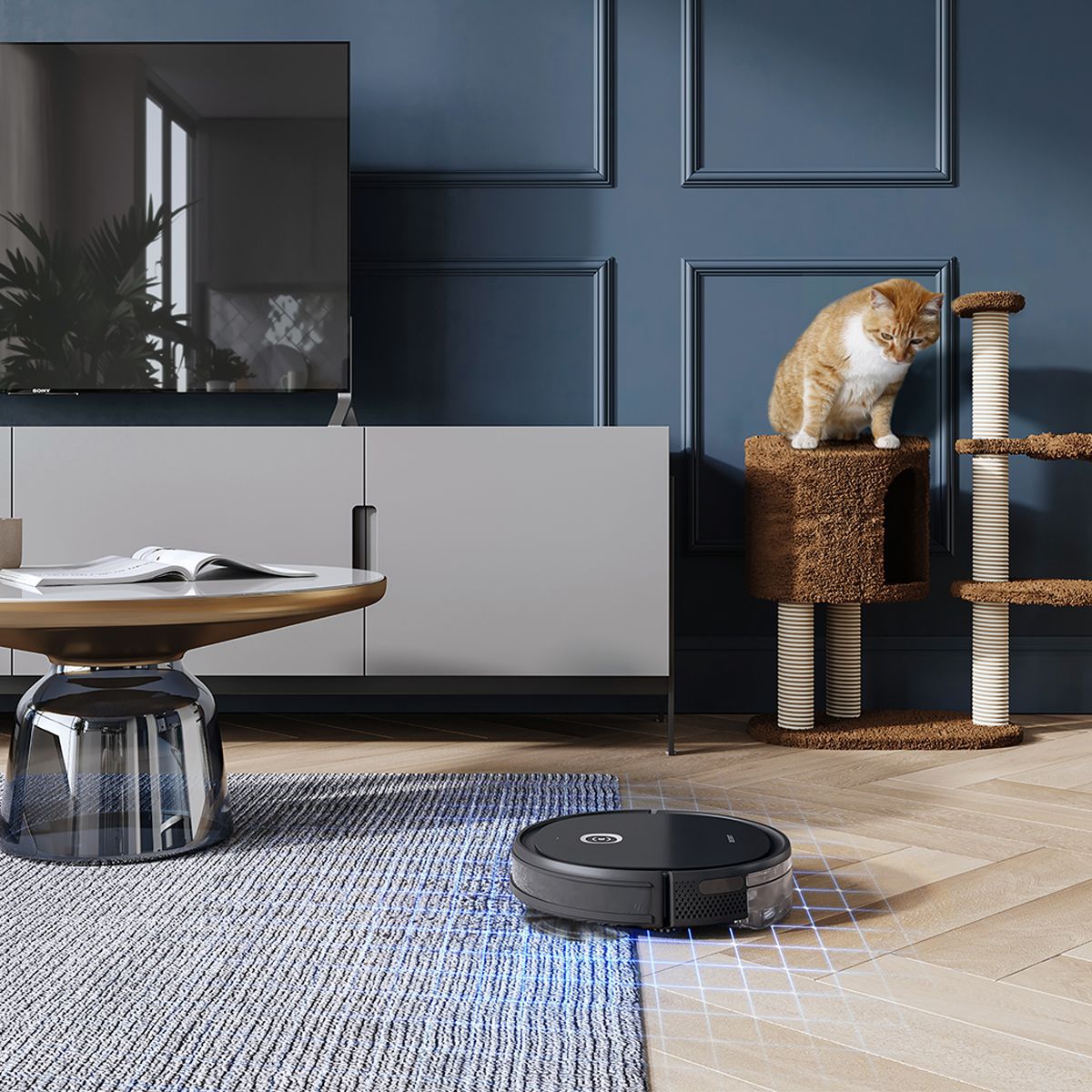 ECOVACS Robotics - DEEBOT OZMO U2 Robotic Vacuum & Mop - Black