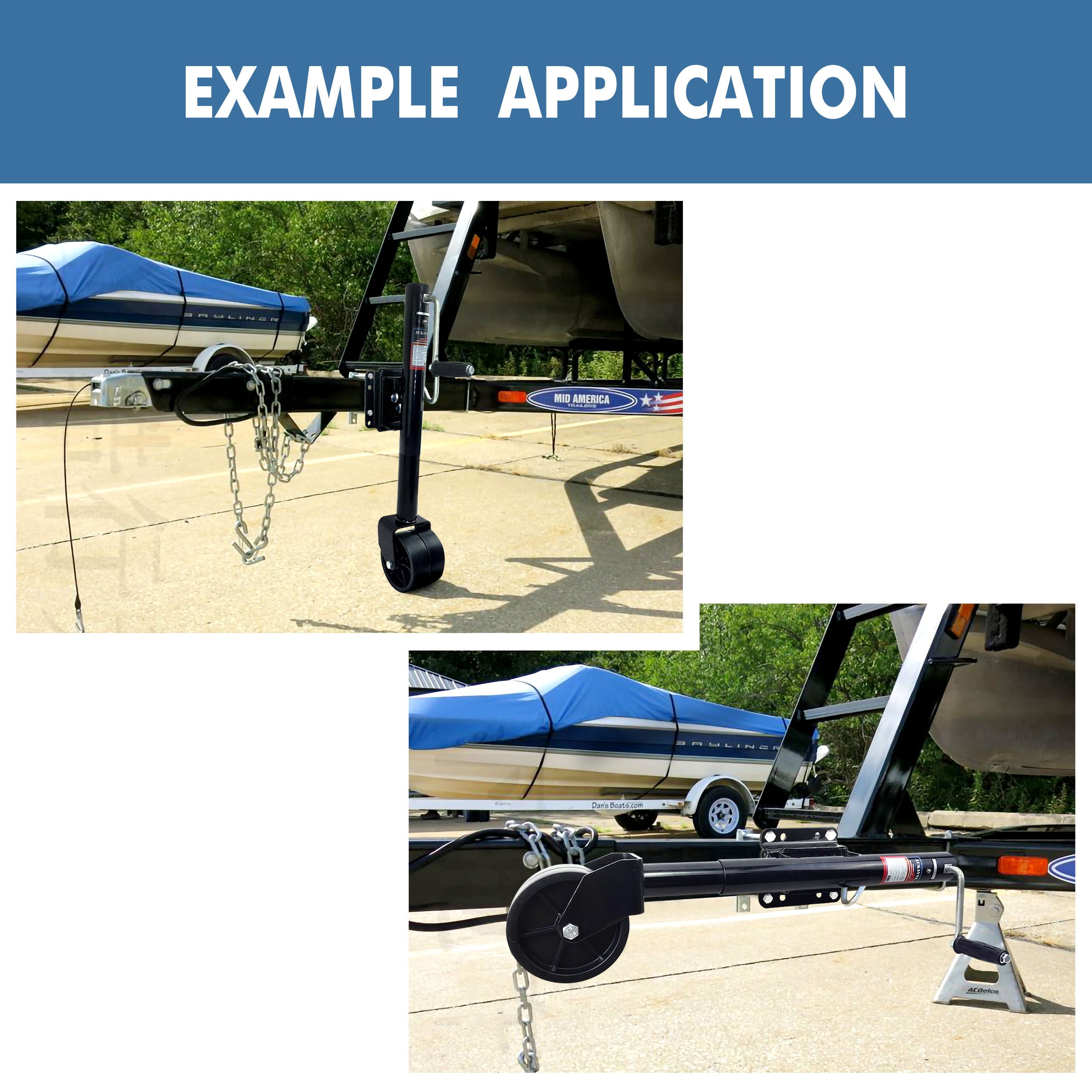 Aukayne Trailer Jack with Wheel Heavy Duty 2000 lbs 12