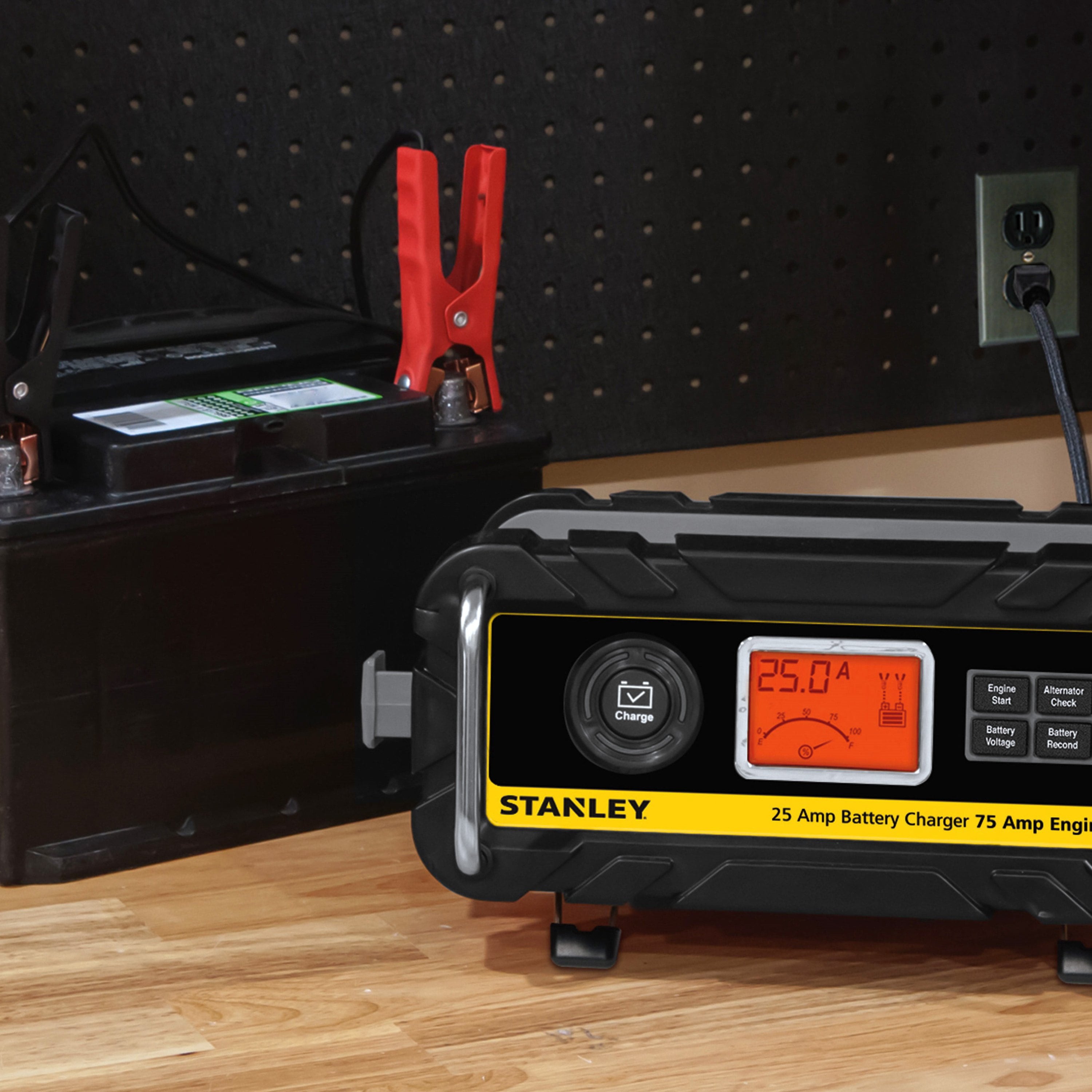 Stanley BC25BS Battery Charger/Maintainer With Engine Start (25-amp Charger, 75-amp Starter)