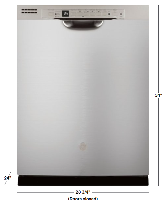GE - Front Control Built-In Dishwasher with 3rd Rack, 50 dBA - Stainless steel