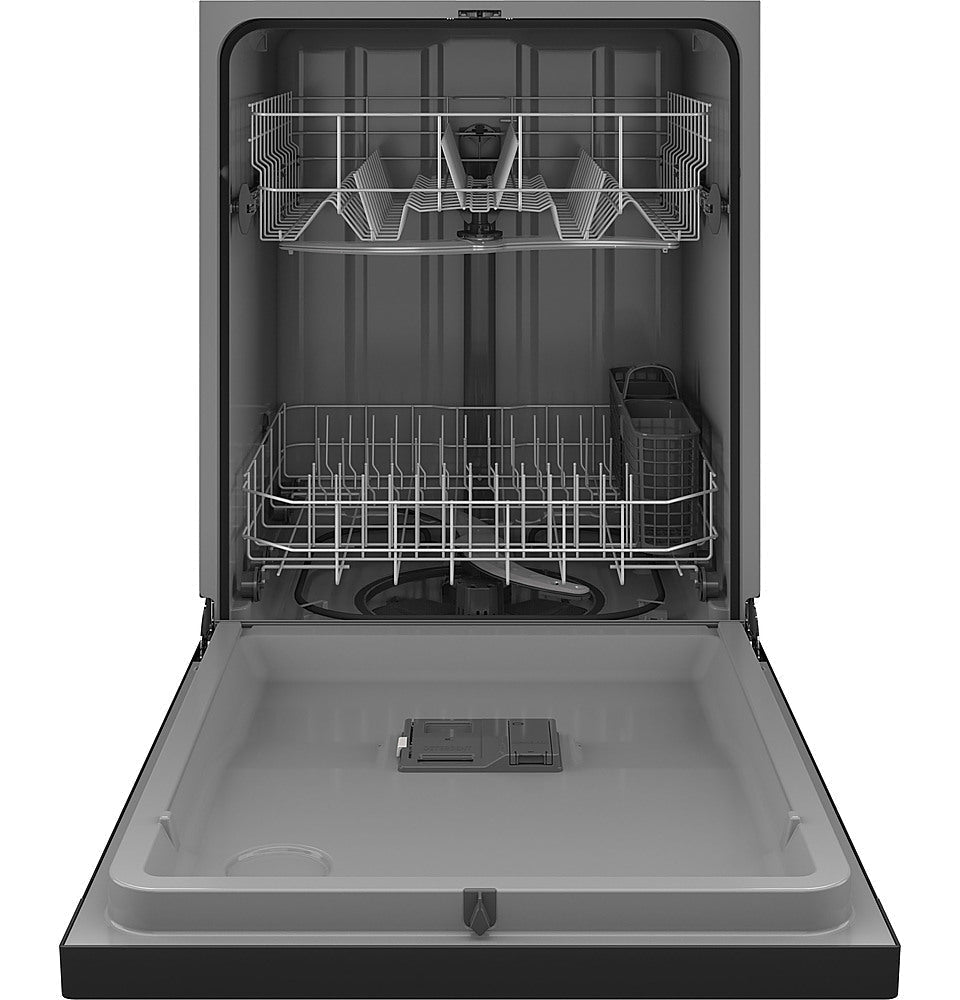 GE - Front Control Built-In Dishwasher with 59 dBA - Black