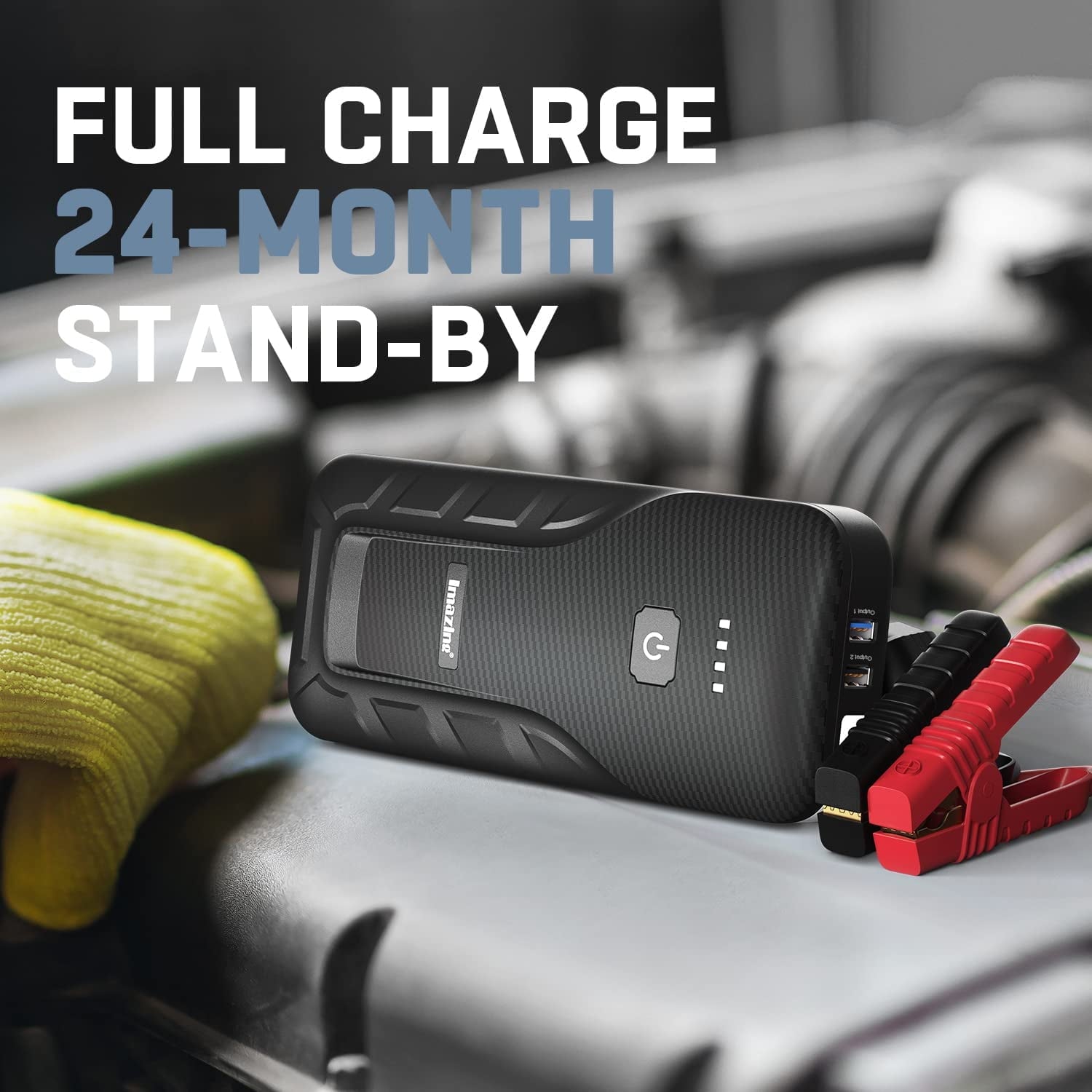 Imazing Jump Starter 4000A Peak (Up to ALL Gas or 10.0L Diesel Engine), Power Bank 26800mAh with Type-C Port , QC 3.0 and LED Light ,Portable Carry Case