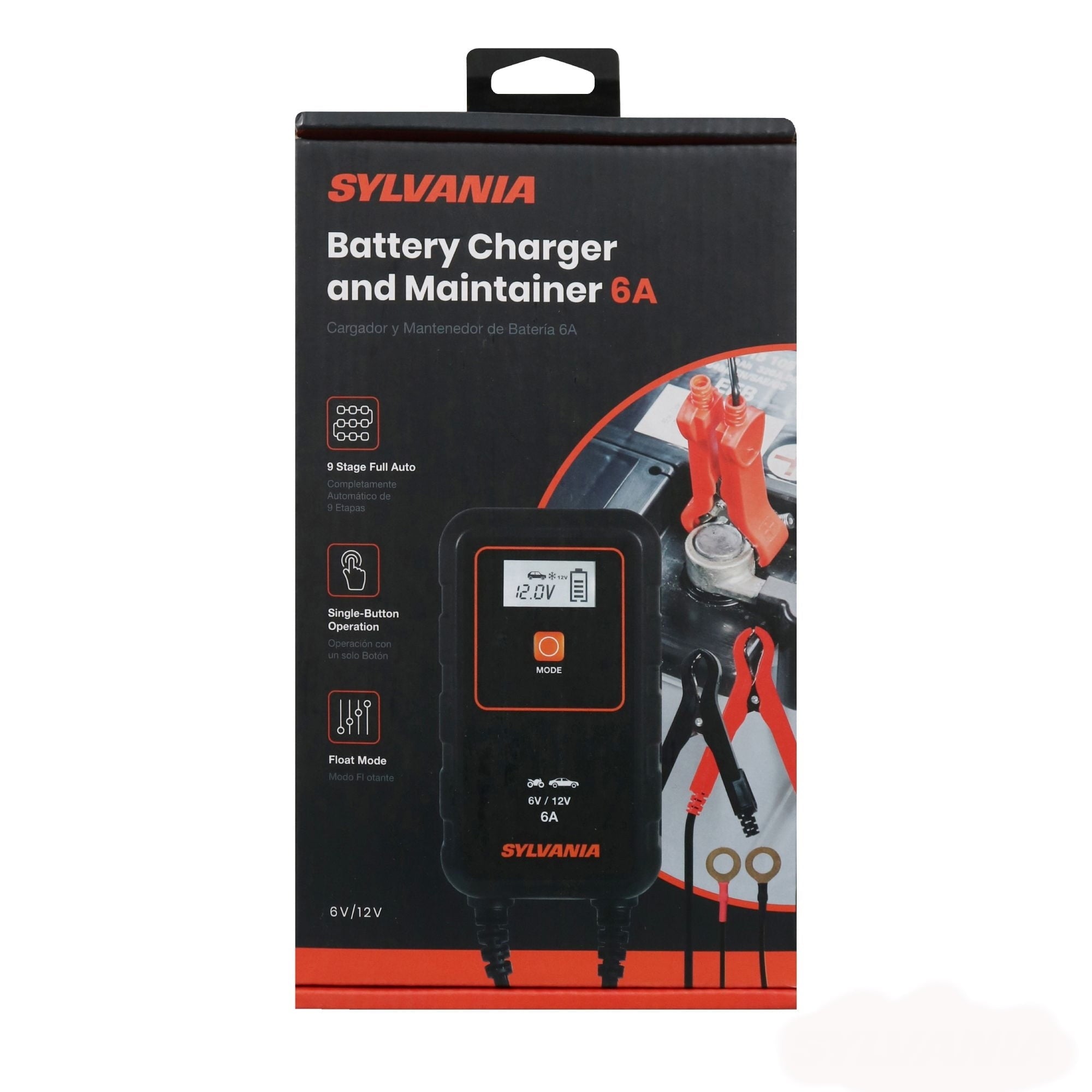SYLVANIA - Smart Charger - Heavy-Duty, Portable Car Battery Charger - Make Charging Your Car Battery Easy - Use as Battery Maintainer & Charger - 6V or 12V Voltage Output - 6 AMP