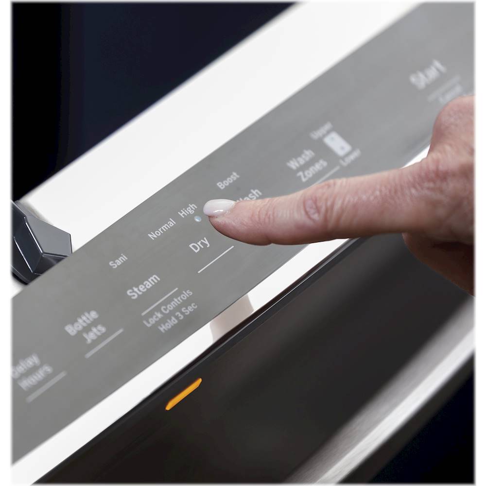 GE - Top Control Built-In Dishwasher with Stainless Steel Tub, 3rd Rack, 46dBA - Black slate