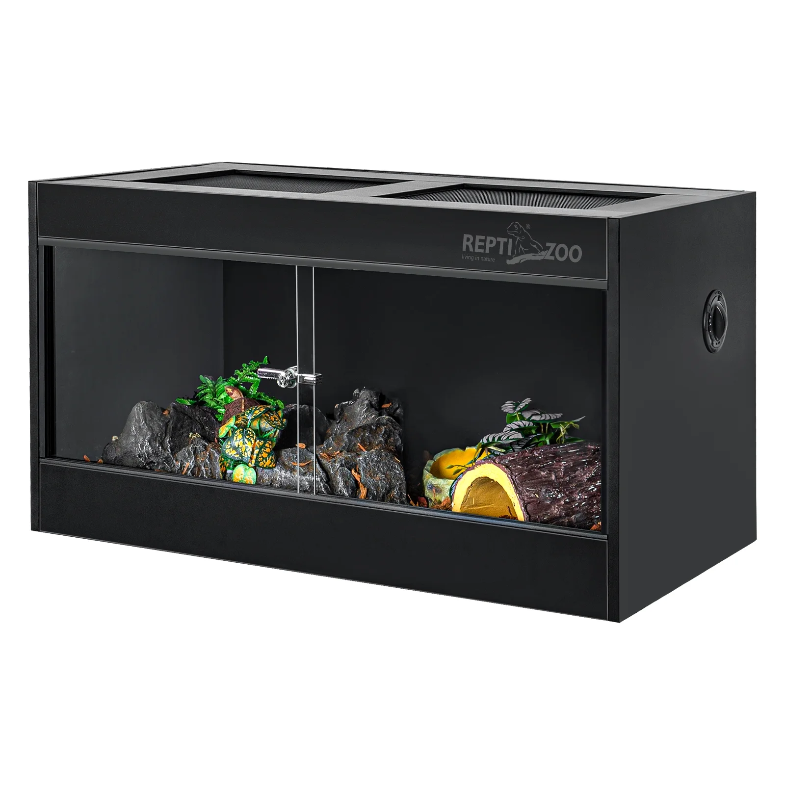 REPTIZOO 40 Gallon PVC Reptile Enclosure, 36x18x18 Reptile Terrariums Tanks with Glass Sliding Door