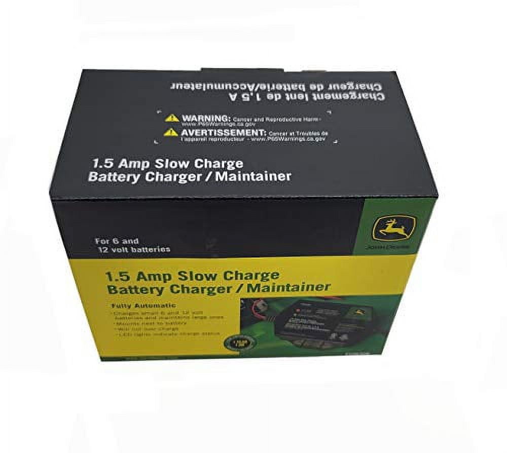 John Deere 1.5 AMP Slow Charge Battery Charger/Maintainer - TY26328