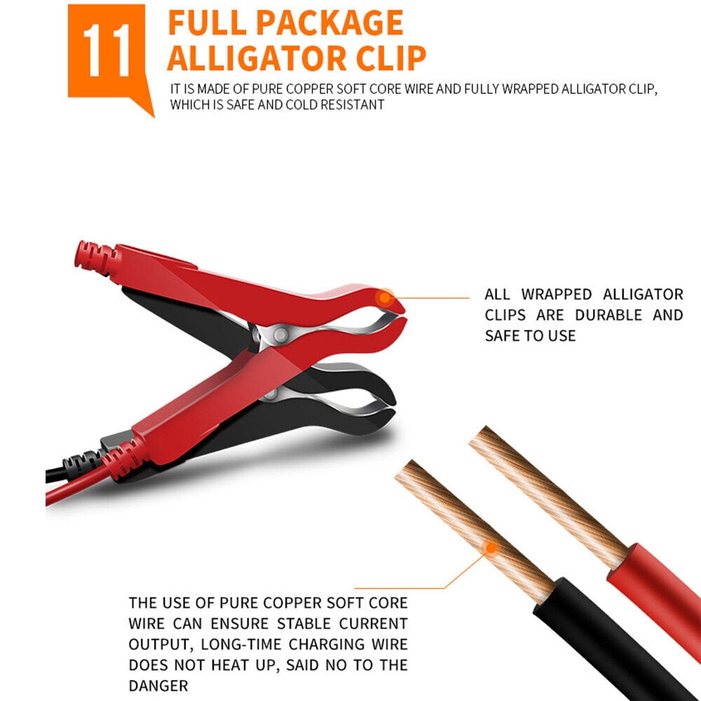 Car Battery Charger Smart Automatic 12V/24V Lead-acid AGM GEL& Lithium LiFePO4