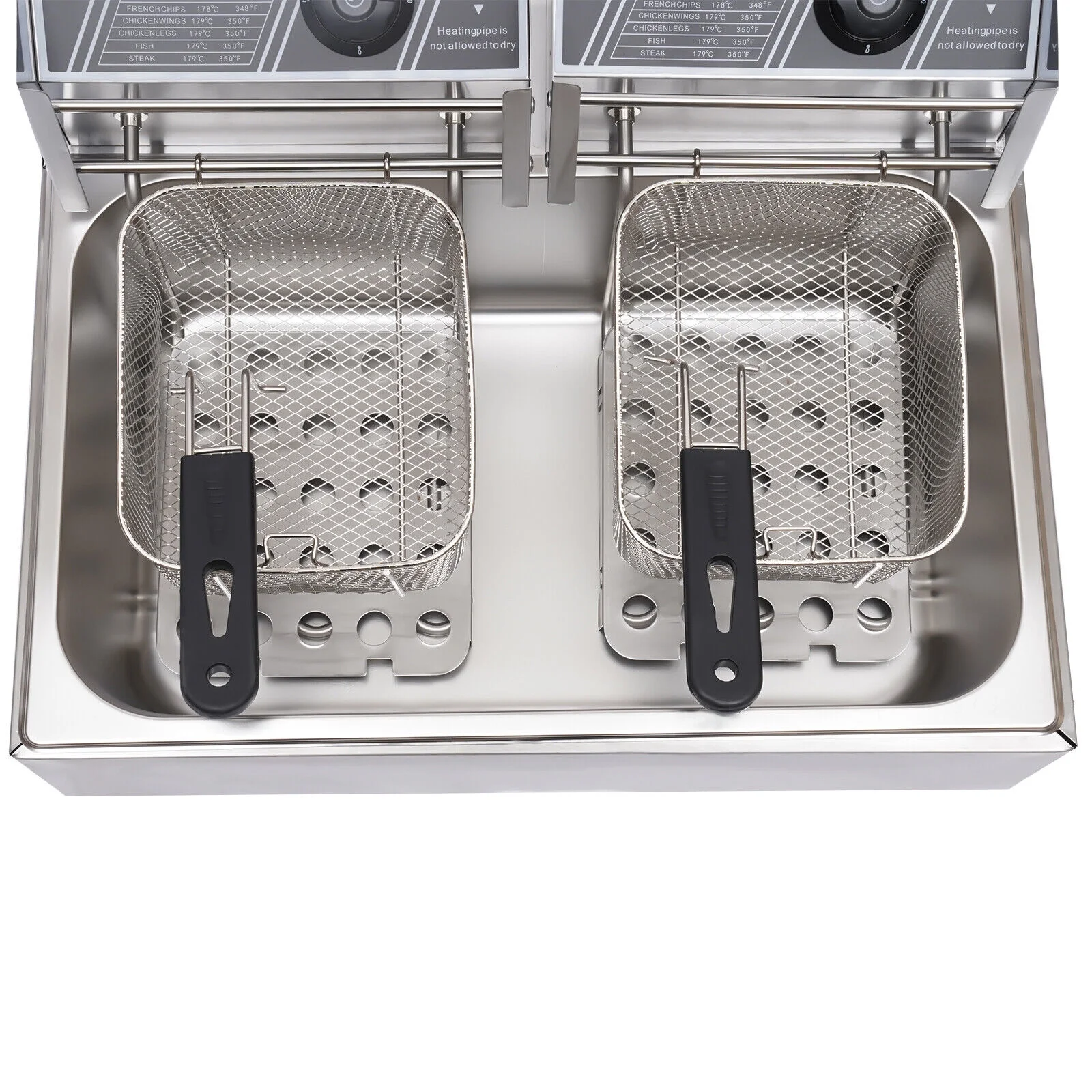 5000W Extra Large Electric Deep Fryer Commercial Restaurant Fry Basket 12L Electric Deep Fryer Single Tank Stainless Steel Fry Basket Commercial Electric Deep Fryer Stainless Steel