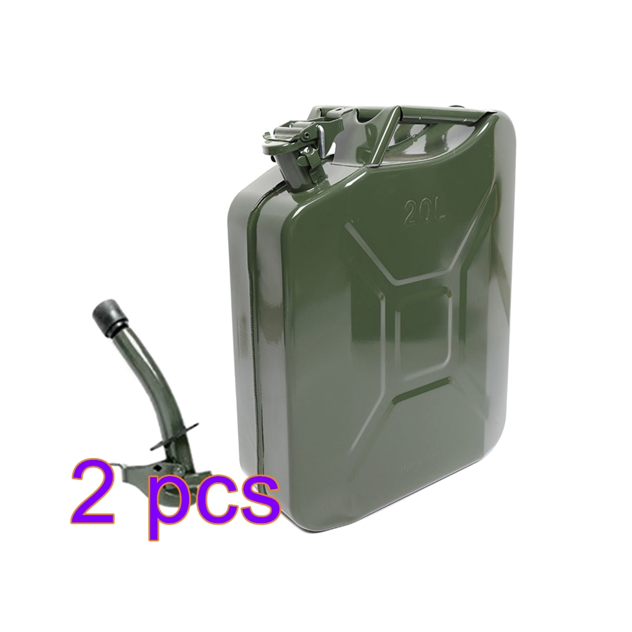 MoreChioce 20L Green Metal Jerry Can Store Container with Fixed Spout for Petrol Oil Water Alcohol