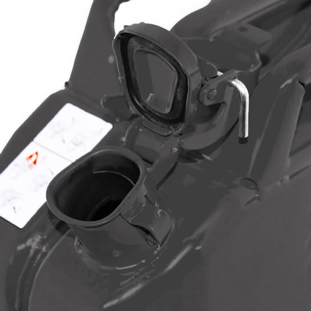 Wavian 3024 2.6 Gallon 9.8 Liter Steel Jerry Can with Spout, Black