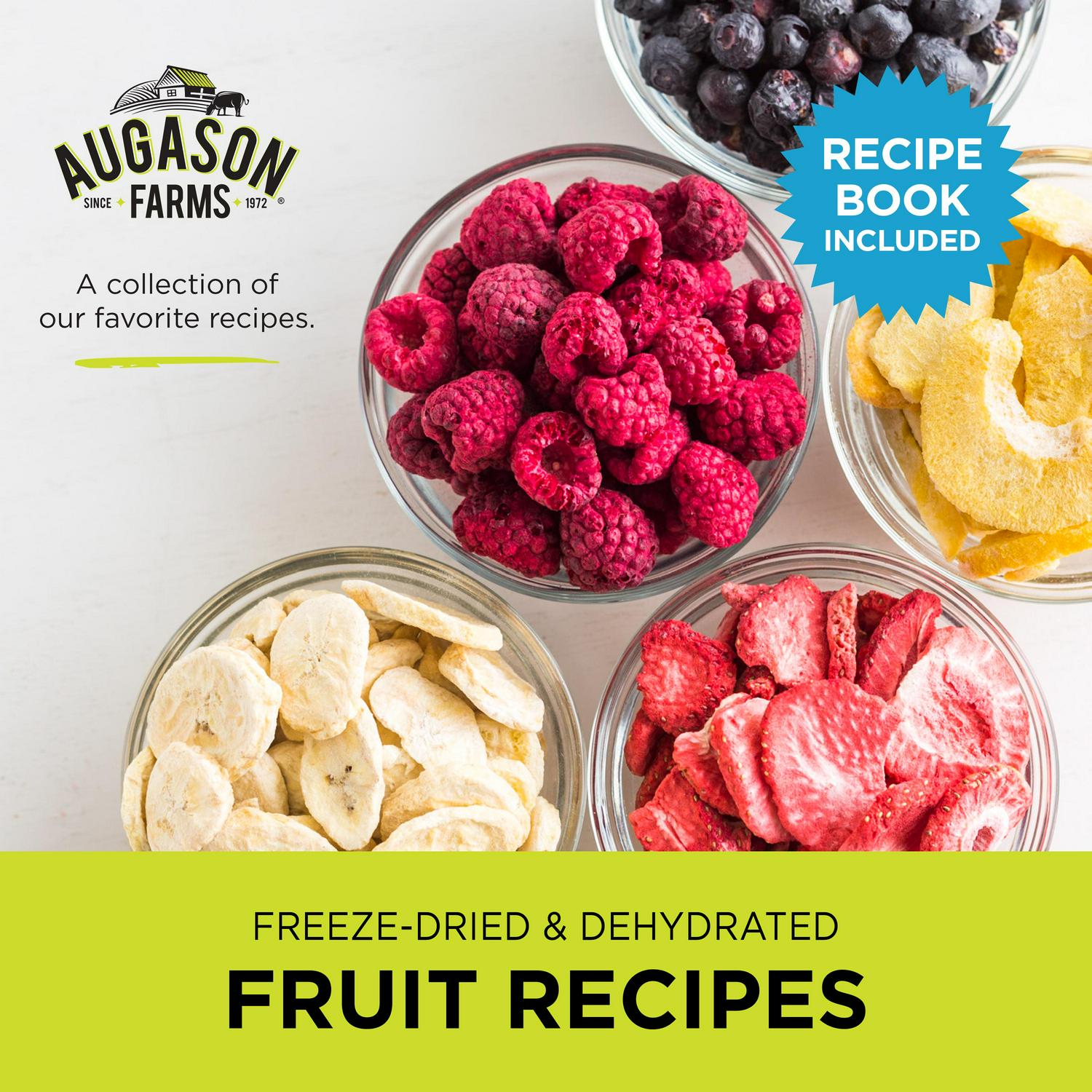 Augason Farms Freeze Dried and Dehydrated Fruit Variety Pail， 86 Servings， Emergency Food