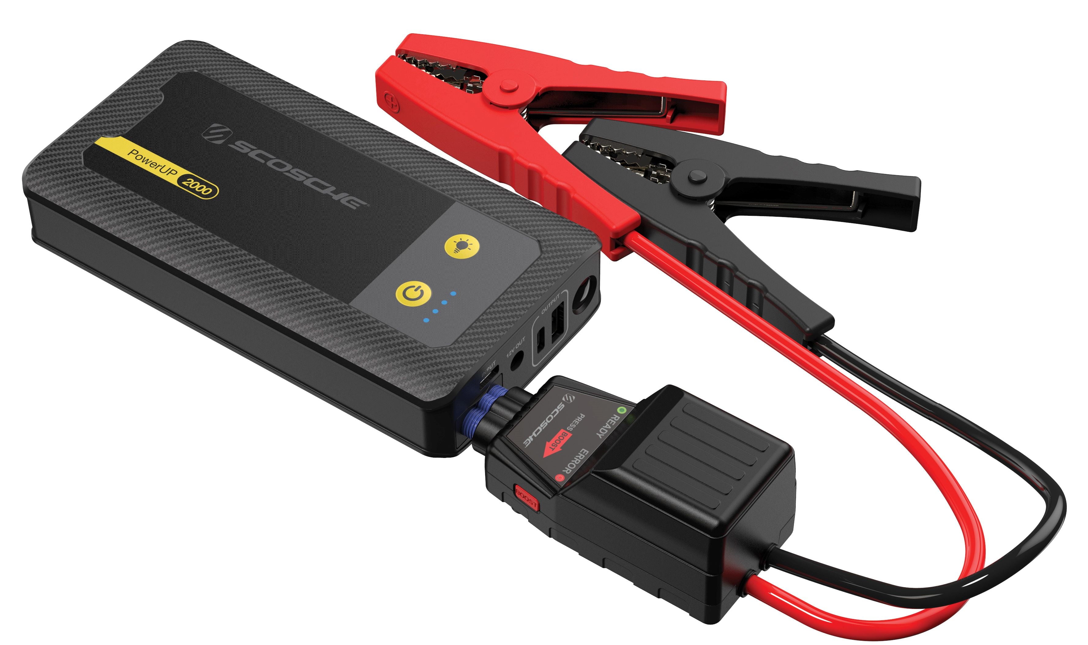 Scosche PBJ2000 PowerUp 2000 Amp Emergency Jump Starter with Built-In Power Bank and Flashlight