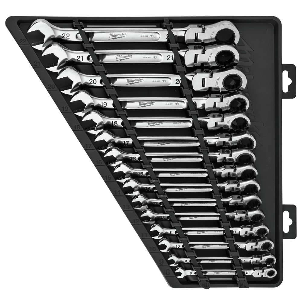 Milwaukee 48-22-9513 15-Piece Metric Flex Head Ratcheting Combination Wrench Set