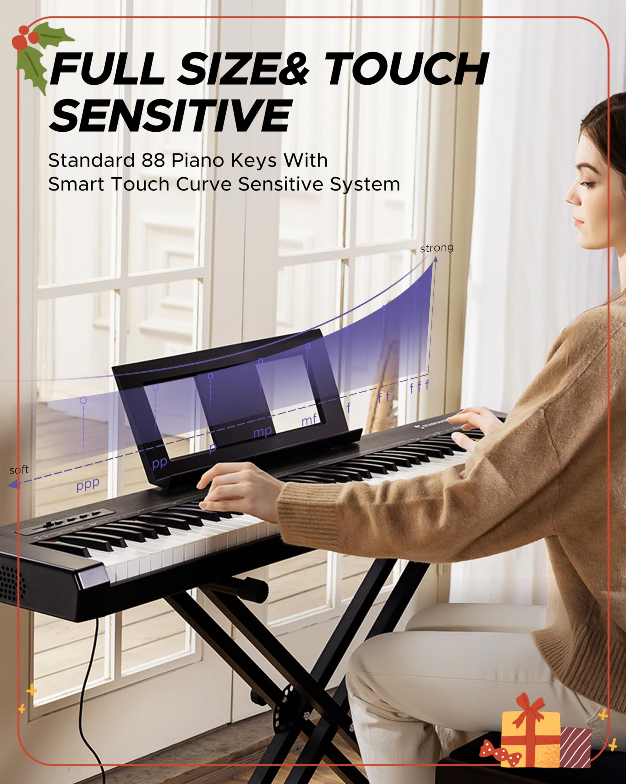 Starfavor Beginner Electric Keyboard Weighted