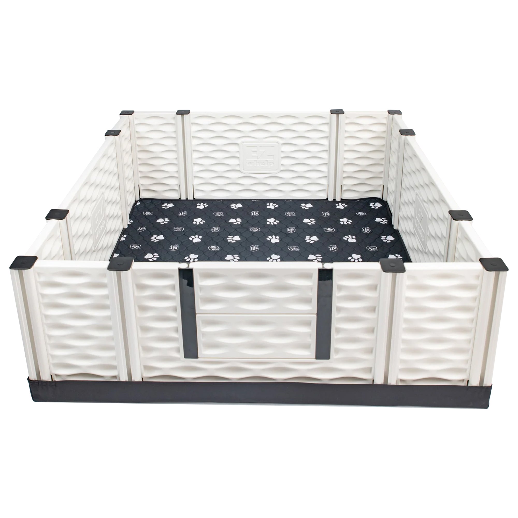 EZclassic 48 x48 Puppy Dog Whelping Box Playpen w/Rails & Liner, Gray(Open Box)