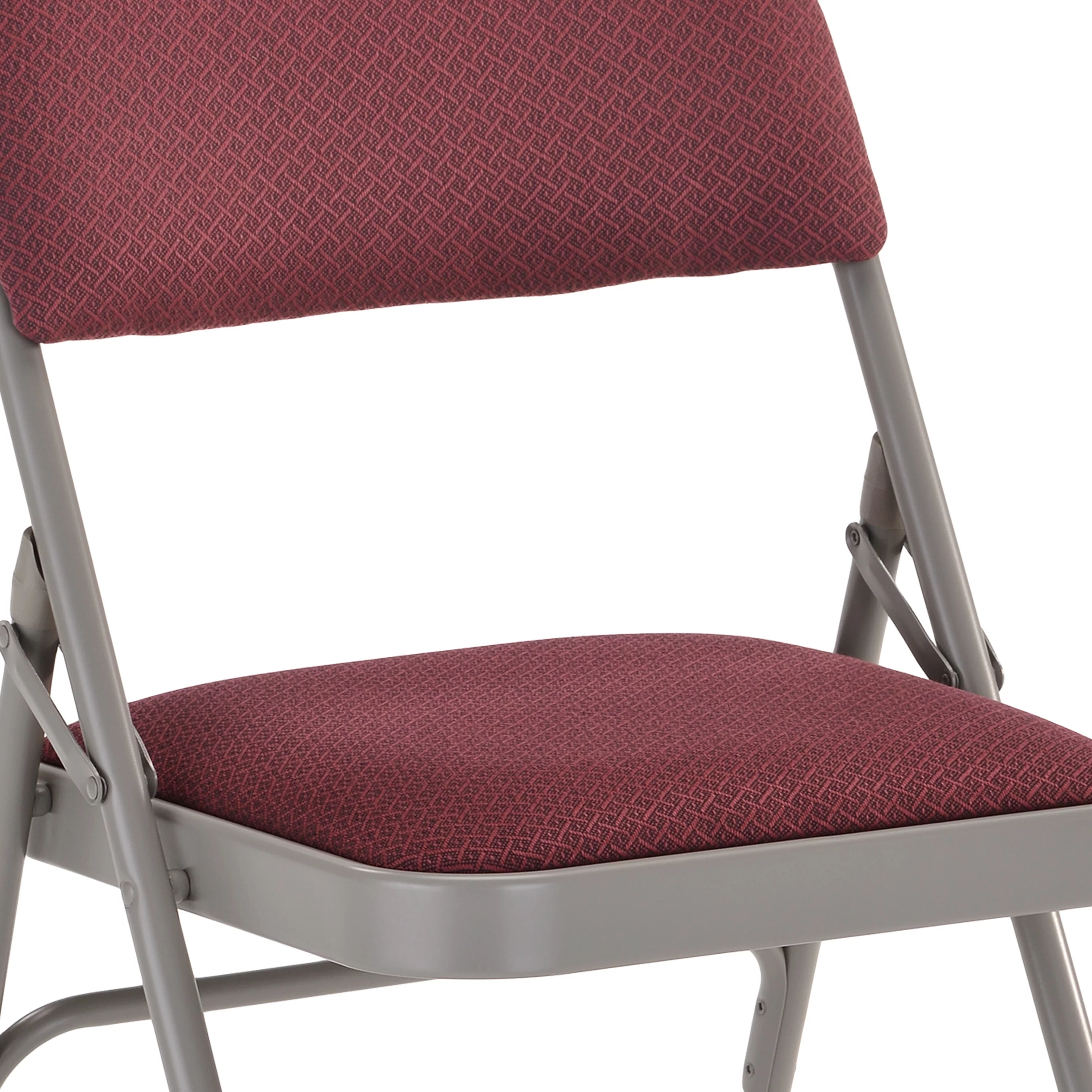 Flash Furniture HERCULES Series Ultra-Premium Triple Braced Burgundy Fabric Metal Folding Chair with Easy-Carry Handle