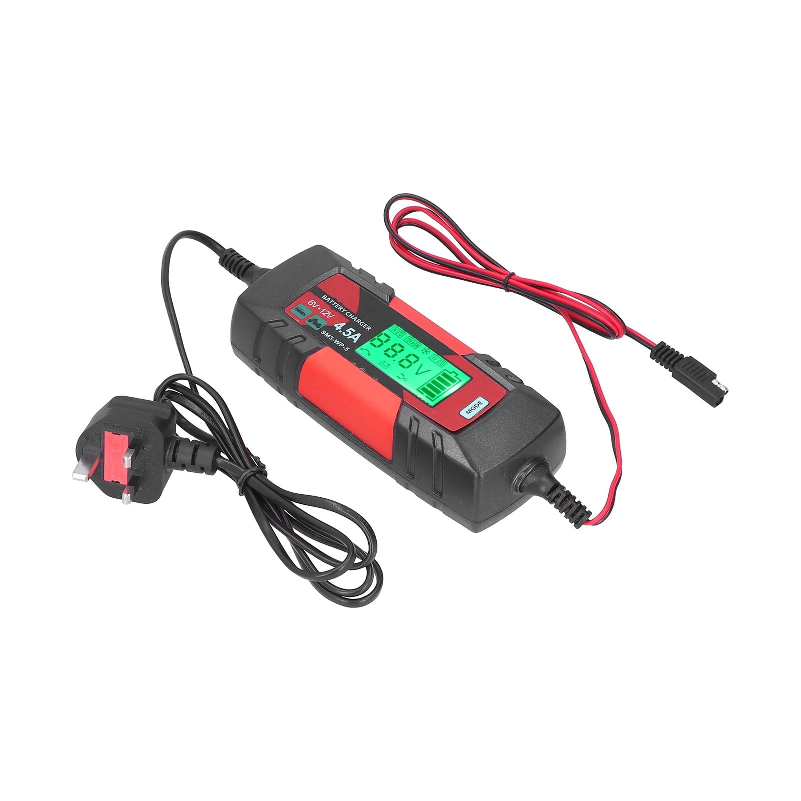 2024 6V 12V Car Battery Charger Intelligent Automatic Batteries Maintainer with LCD Display SM3?WP?5UK Plug 220?240V