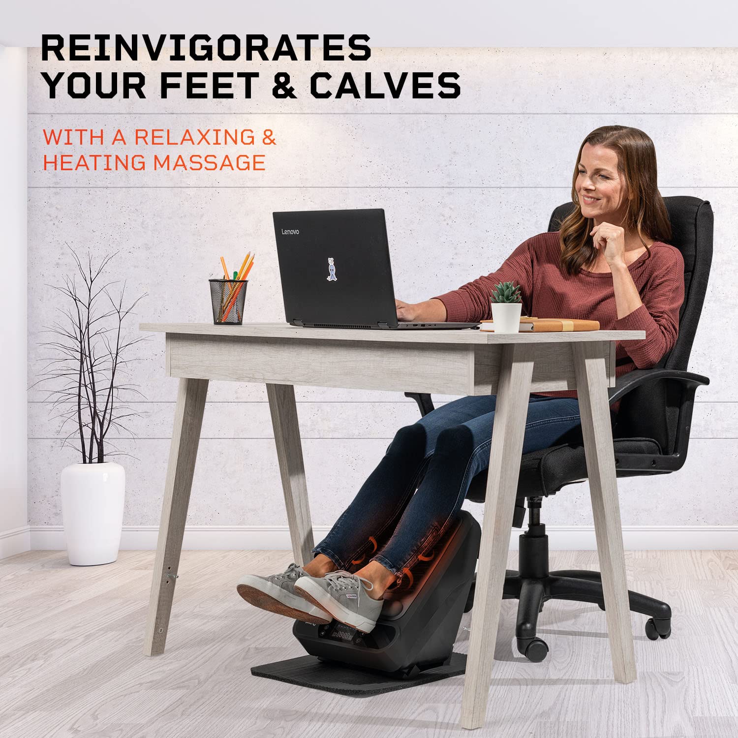 LifePro Foot Massager for Neuropathy - Relaxing Calf & Foot Therapy with Heat Option for Maximum Soothing Effect, Blood Revitalization (Black)