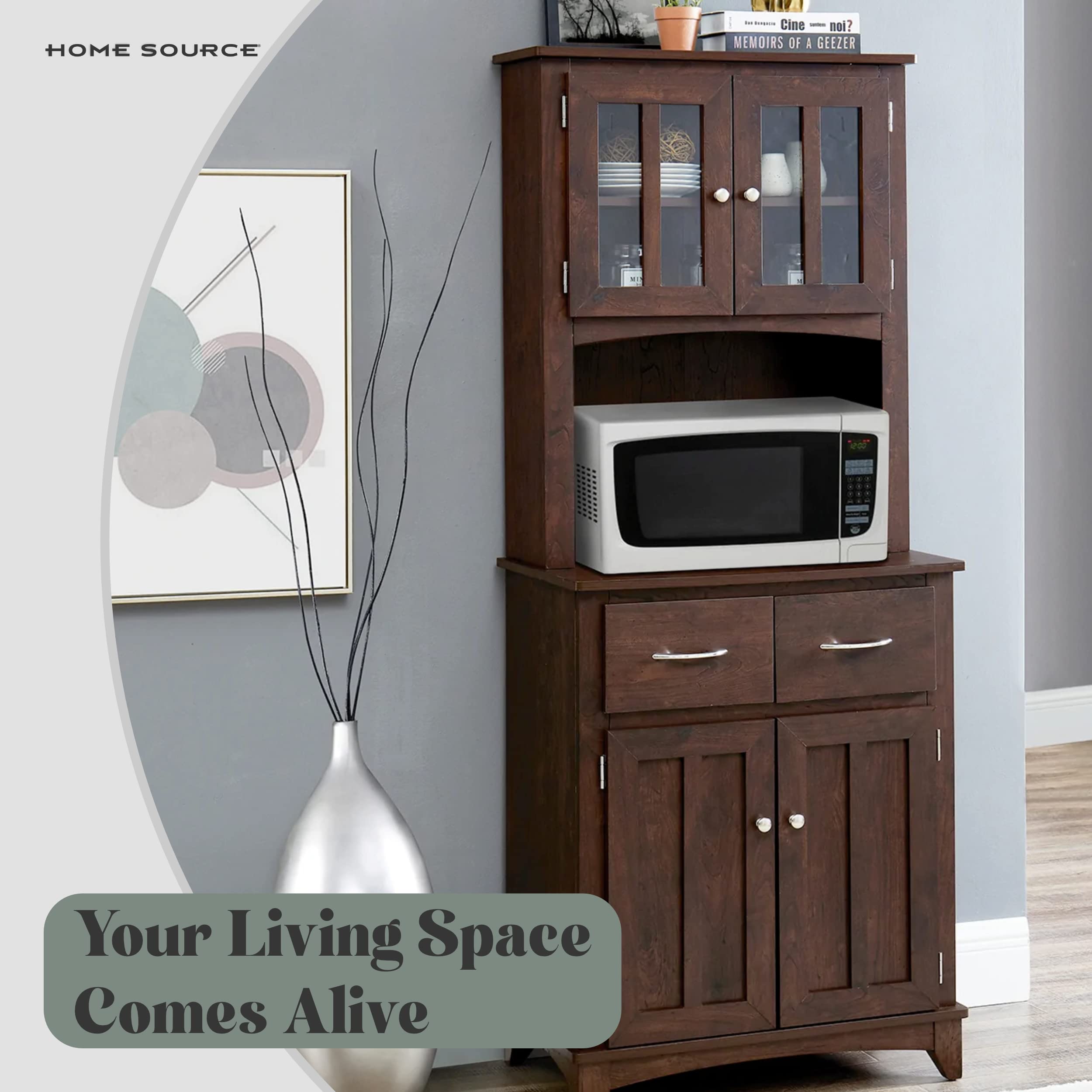 Home Source Microwave Stand Espresso