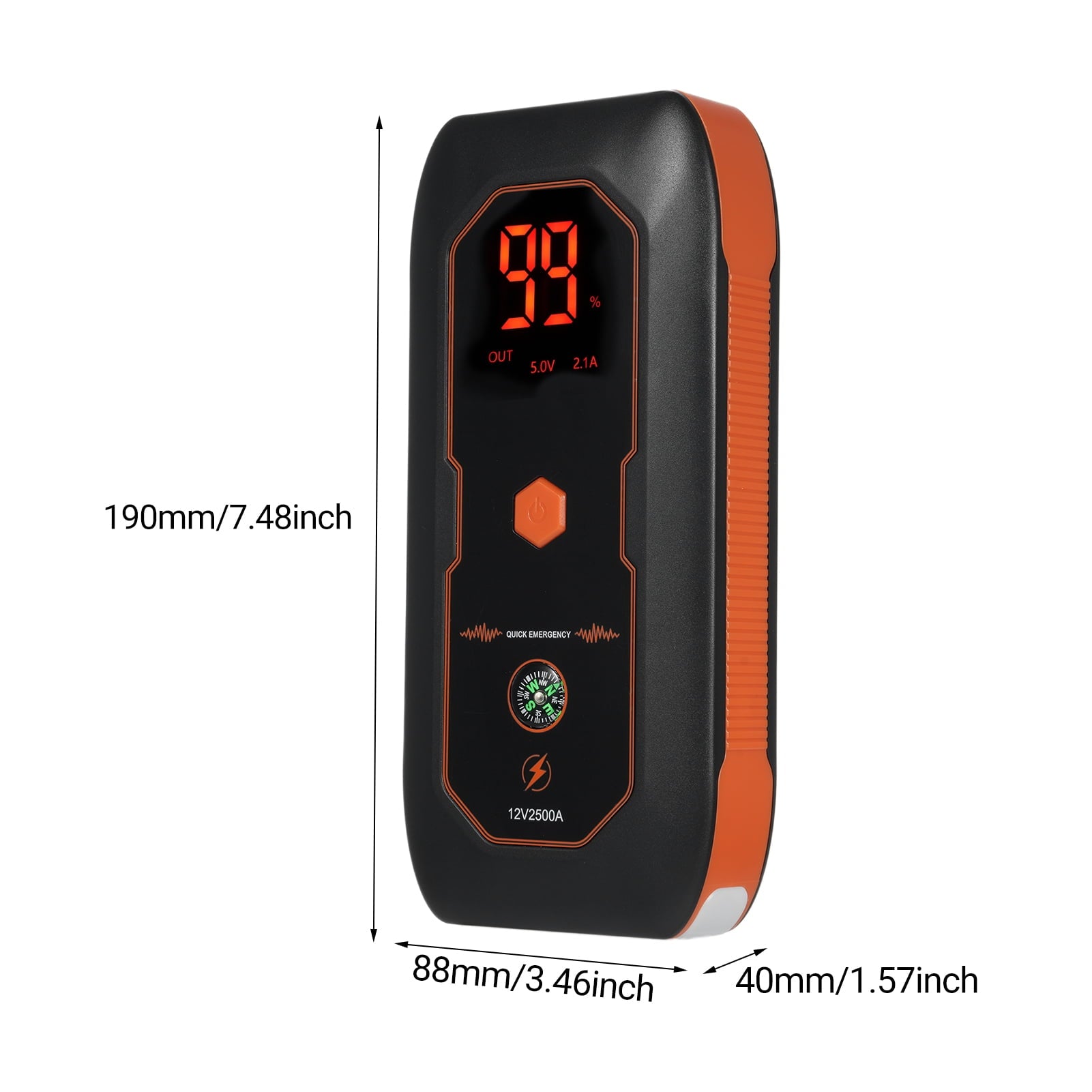 Lepmerk Emergency Supply, DN18 Automobile Jump Starter with 600A Peak Current, 8000mAh Capacity for Portable 12V Auto Battery Boosting