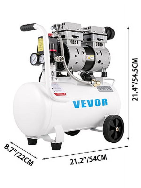 BENTISM Air Compressor 6.6 Gallon, Portable Air Compressor 1 HP, Oil Free Air Compressor Steel Tank 750W, Pancake Air Compressor 115 PSI, Ultra Quiet Compressor for Home Repair, Tire Inflation