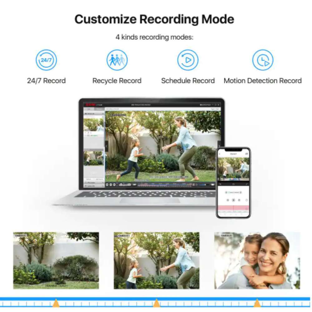 Zosi H.265+ 8-Channel 5MP-Lite 2TB Hard Drive DVR Security Camera System with 8X 1080p Wired Bullet Cameras