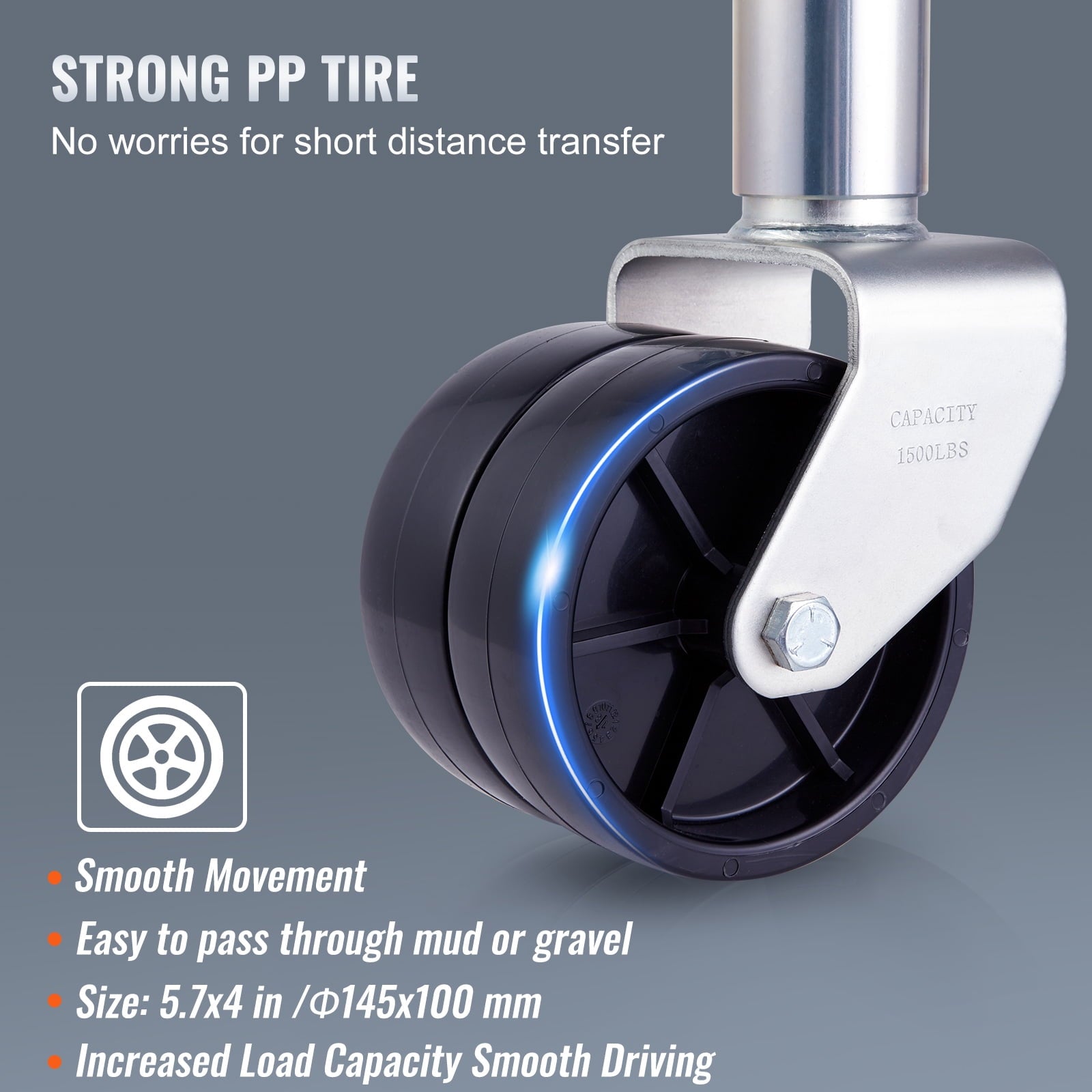 BENTISM Trailer Jack Boat Trailer Jack 35.3 in 2000 lb with PP Wheels & Handle