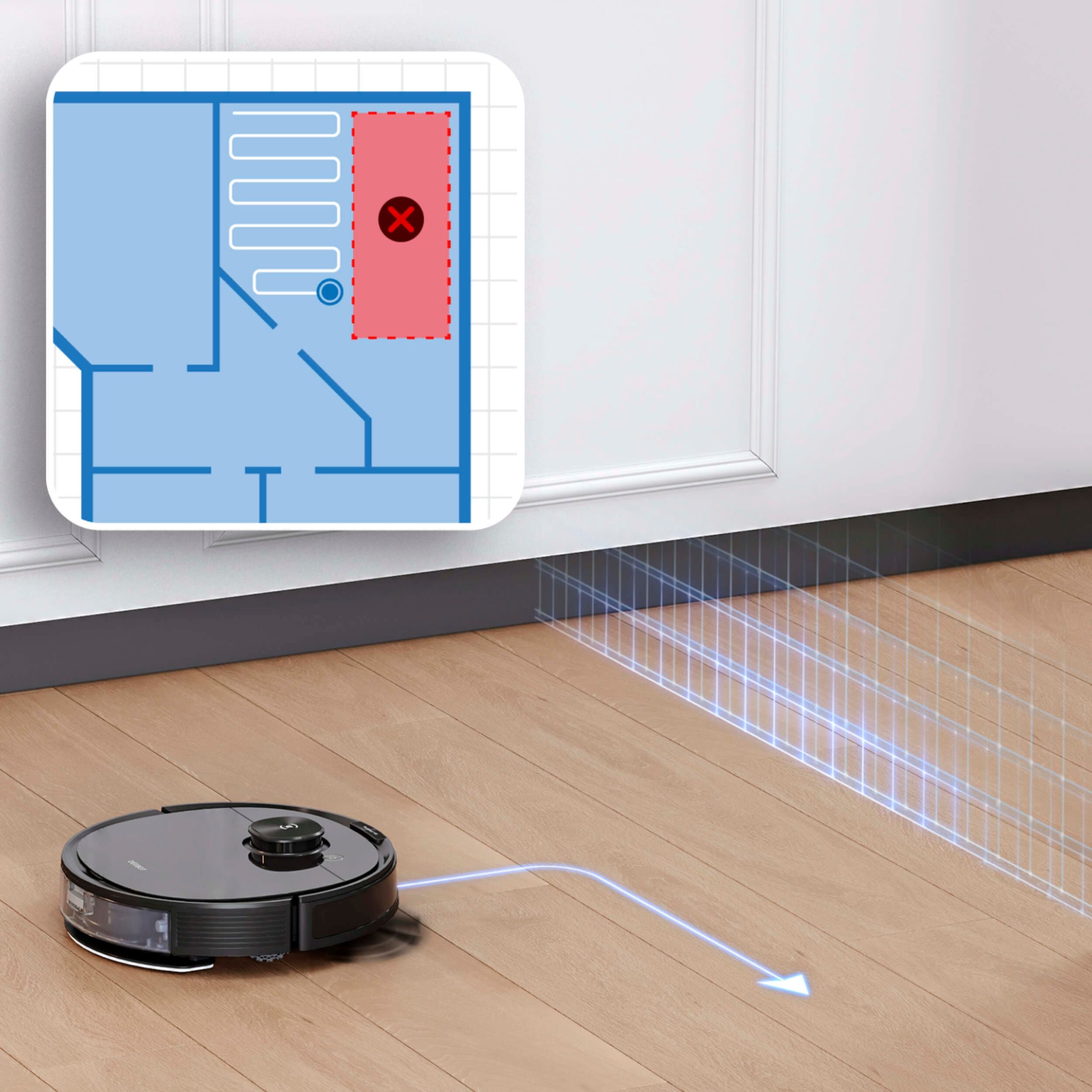 ECOVACS Robotics - DEEBOT N8+ Vacuum & Mop Robot with Advanced Laser Mapping and Auto-Empty Station - Black