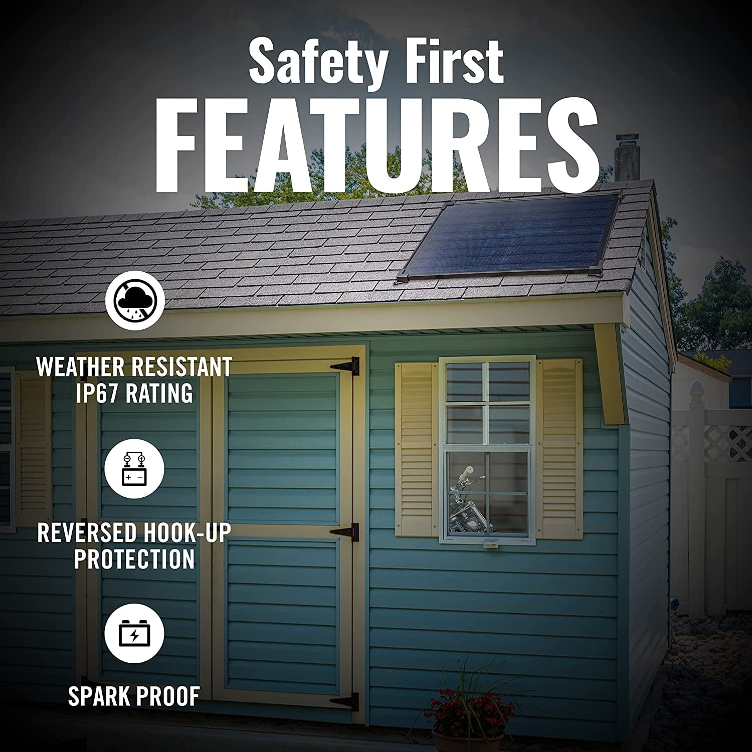 Battery Tender 35 Watt Solar Panel 12V Battery Charger with Charge Controller - IP67 Weatherproof - Mountable Smart Charger - 021-1174