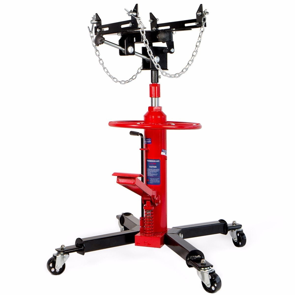 STARK USA Telescoping Hydraulic Transmission Floor Jack Foot Pedal with Caster Wheel Safety Chain, 1/2-Ton Capacity