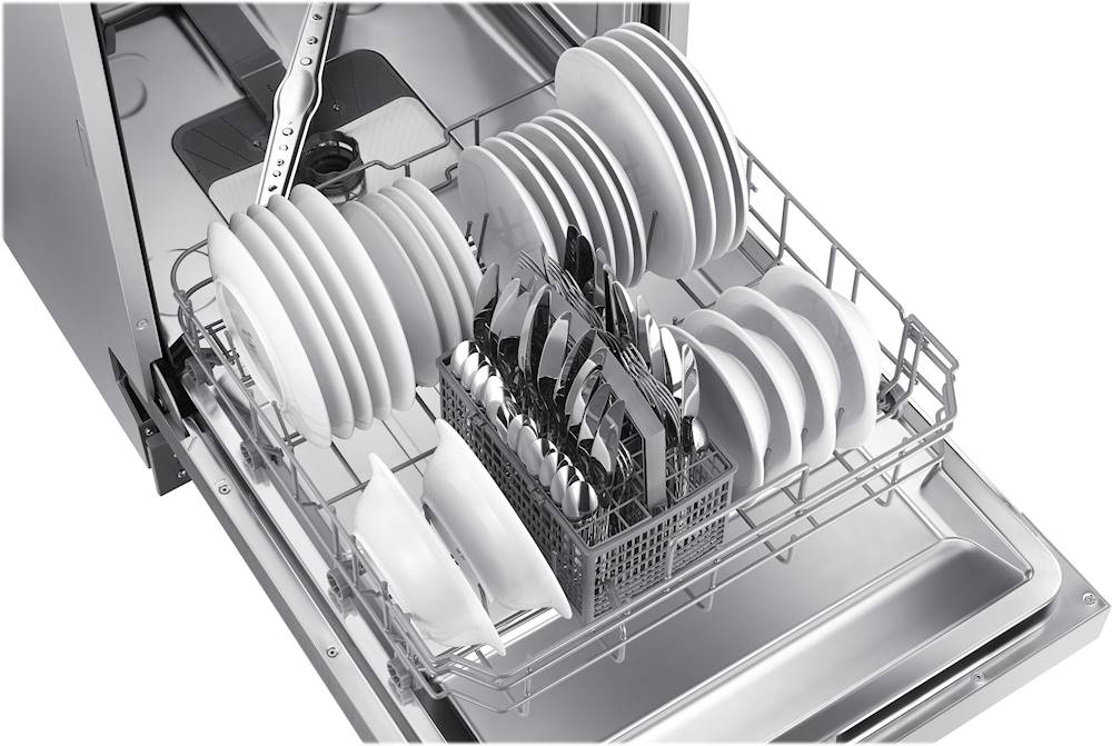 Samsung - Front Control Built-In Dishwasher with Stainless Steel Tub, Integrated Digital Touch Controls, 52dBA - Stainless steel