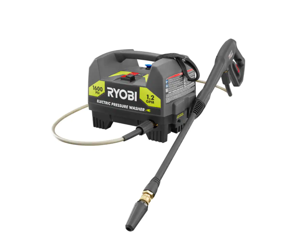RYOBI 1600 PSI 1.2 GPM Electric Pressure Washer with 12 in. Surface Cleaner