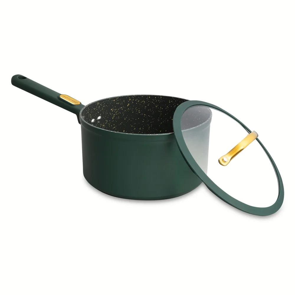 Thyme & Table Non-Stick 12-Piece Granite Cookware Set, Hunter Green