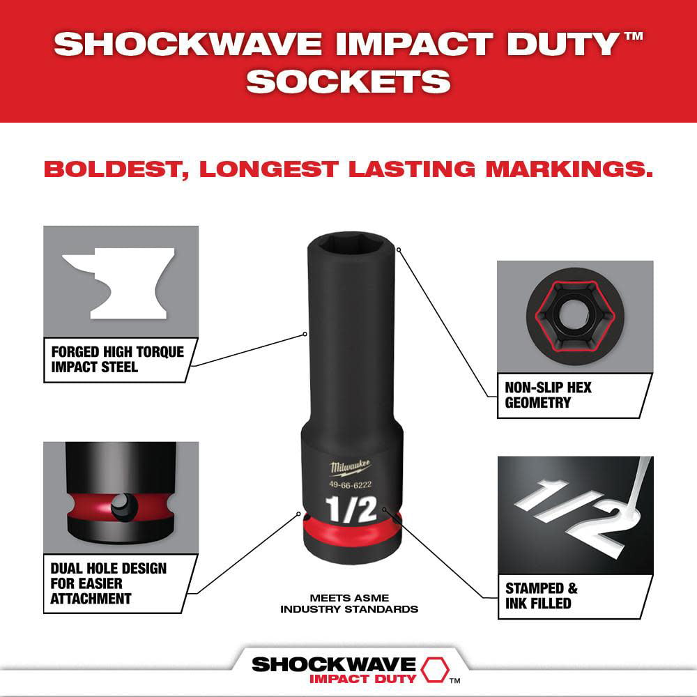 Milwaukee 49-66-6805 Shockwave Impact Duty Socket 3/8