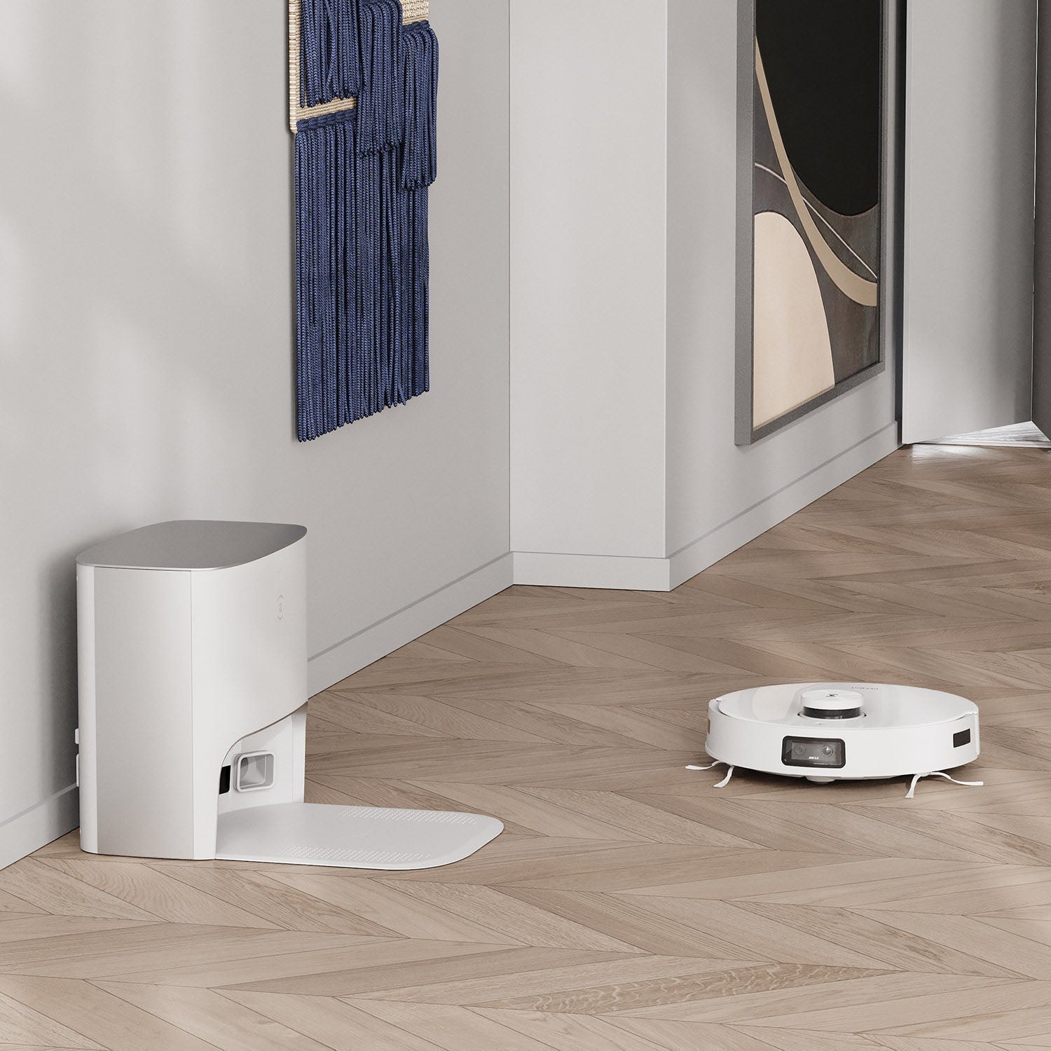 ECOVACS Robotics - DEEBOT T10+ Wi-Fi Connected Robot Vacuum & Mop with Auto Empty, Laser Mapping and AI Object Recognition and Avoidance - WHITE
