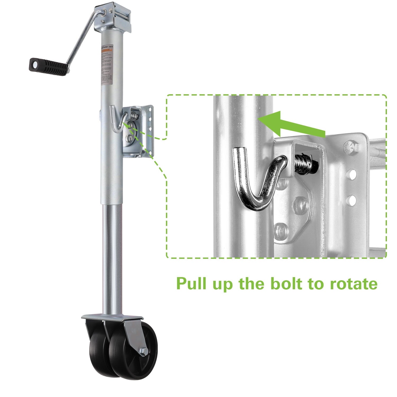 Weize Trailer Jack, Heavy Duty Swivel Boat Trailer Jack with Dual Wheels, 2000 lbs, 14