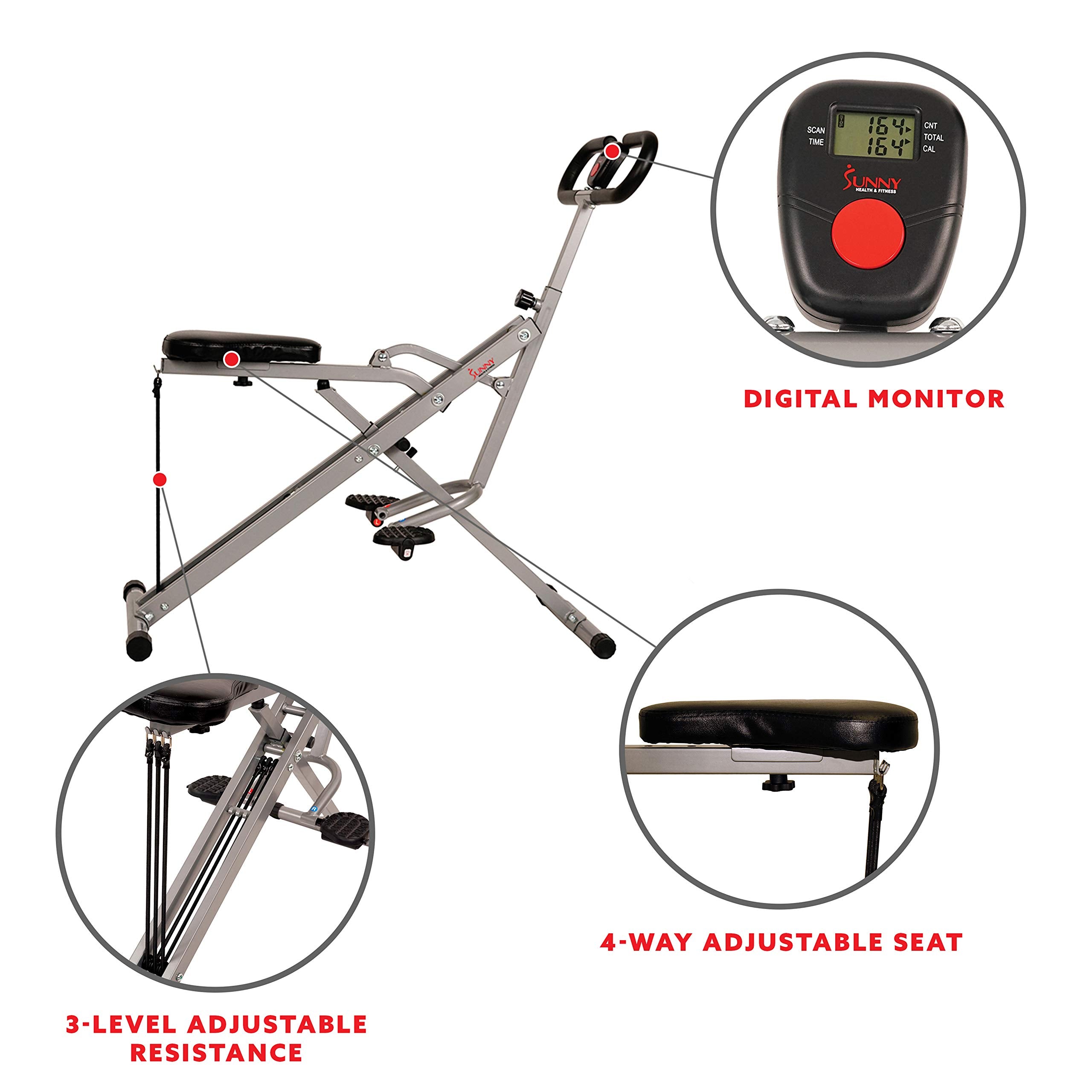 Sunny Health Fitness Row N Ride Adjustable