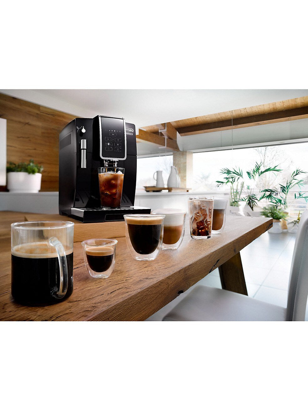 De'Longhi - Dinamica Espresso Machine with 15 bars of pressure and Milk Frother - Black/Stainless