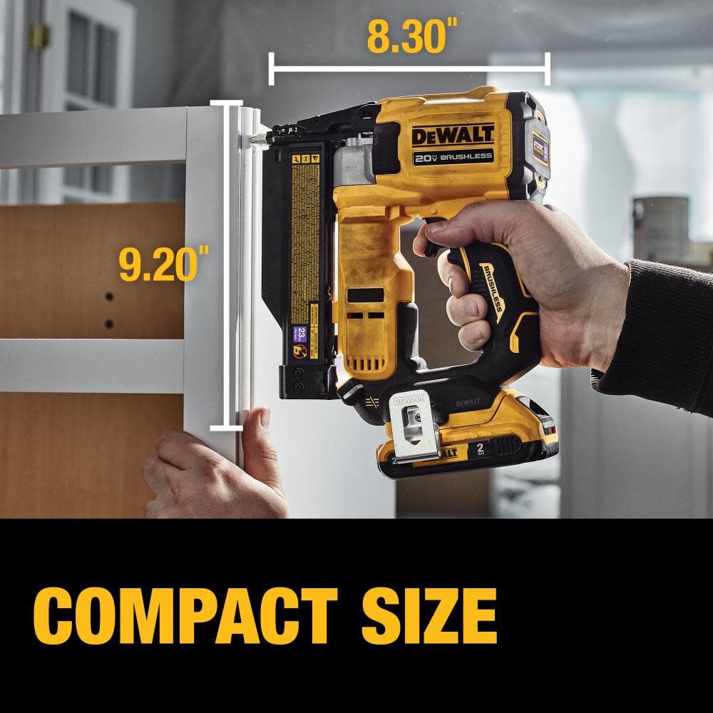 ATOMIC Compact Series 20V MAX Pin Nailer 23 Gauge Kit DCN623D1 from