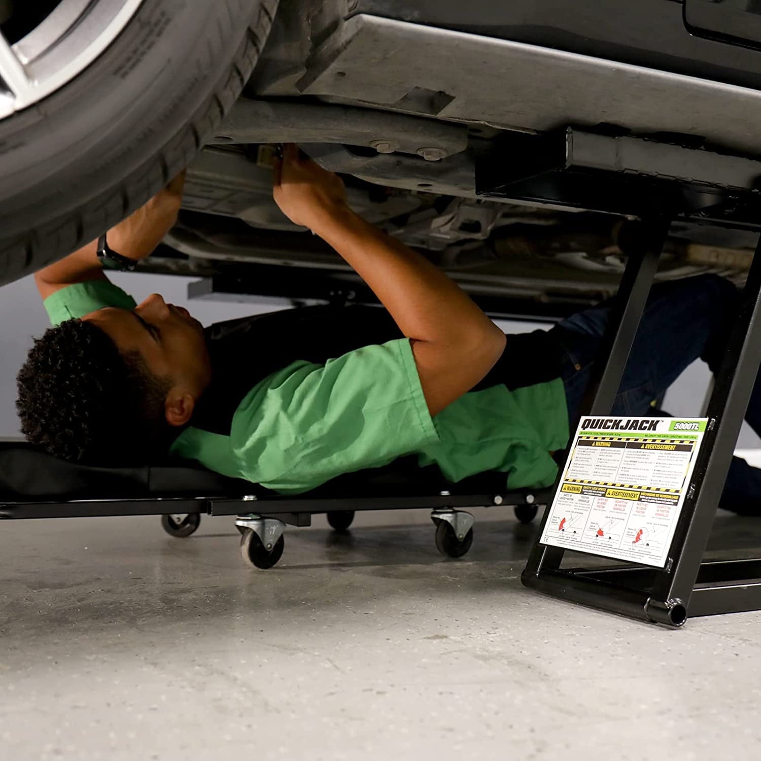 QuickJack 7000TLX 7,000lb Extended-Length Portable Car Lift With 110V Power Unit