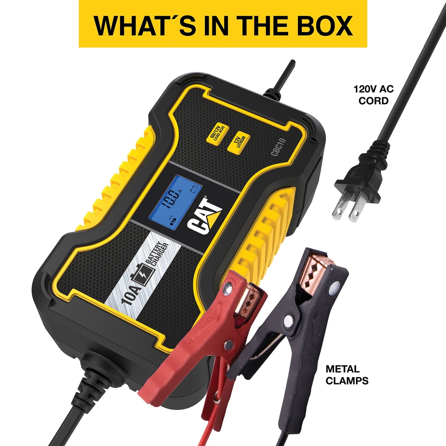 Cat CBC10 Professional 6-Volt/12-Volt 10-Amp Automatic Battery Charger/Maintainer, CBC10