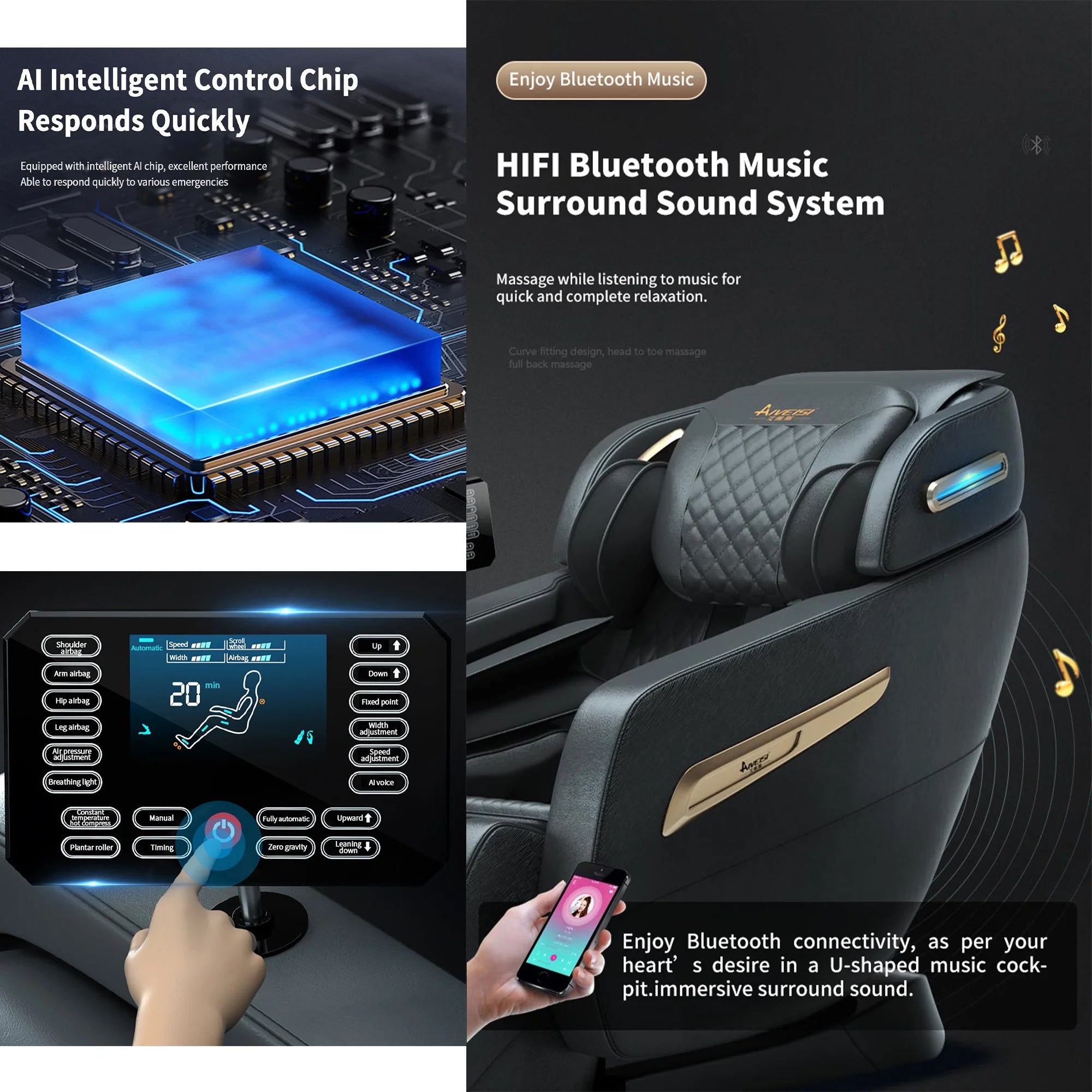 2024 4D Zero Gravity Massage Chair, Full Body Shiatsu Recliner with Yoga Stretching, SL Track, Intelligent Voice Control, Calf Kneading, Calfrest Extension, Premium Black Leather