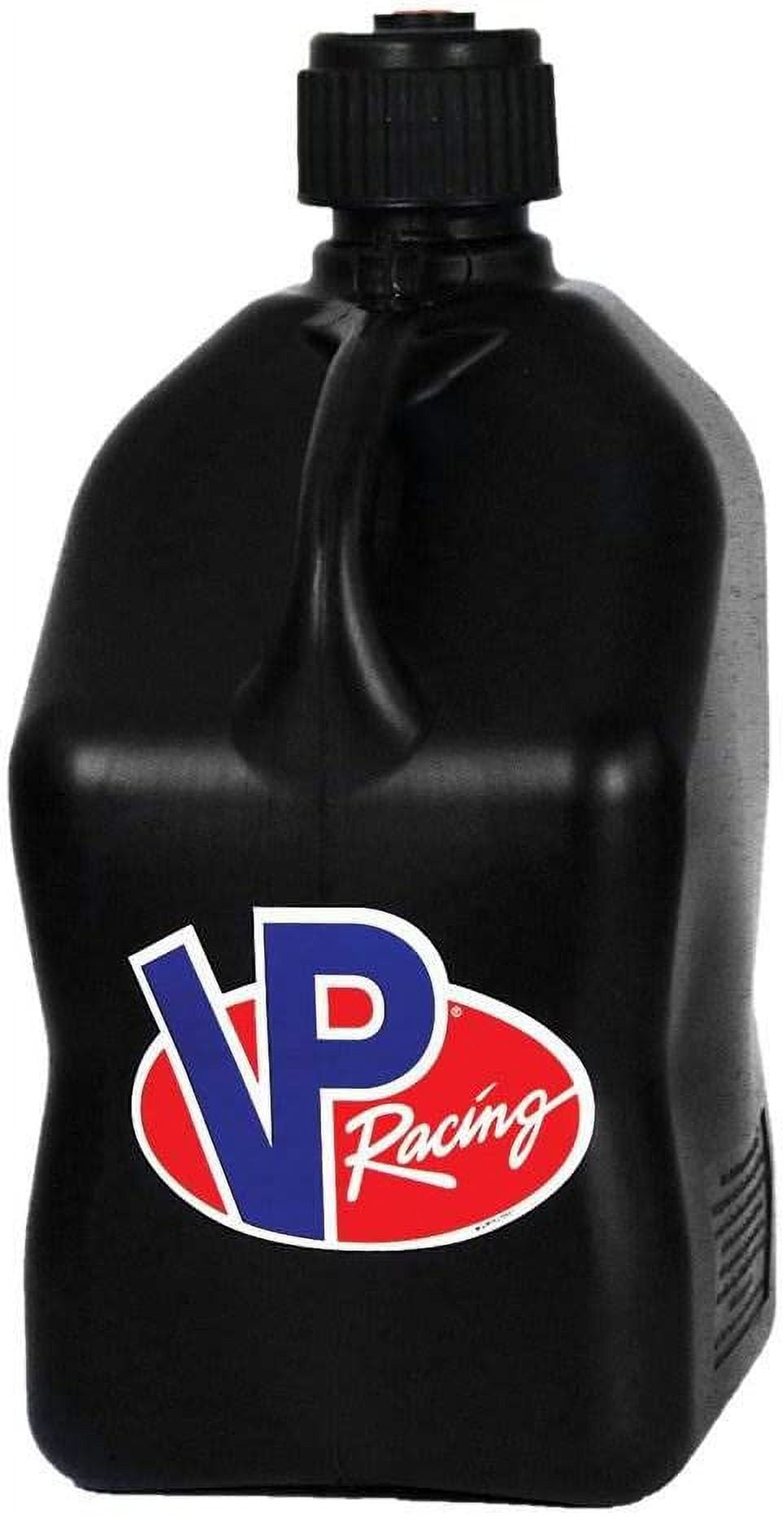 VP Racing Fuels Motorsport 5 Gallon Square Plastic Utility Jug Black & 14 Inch Hose (4 Pack)
