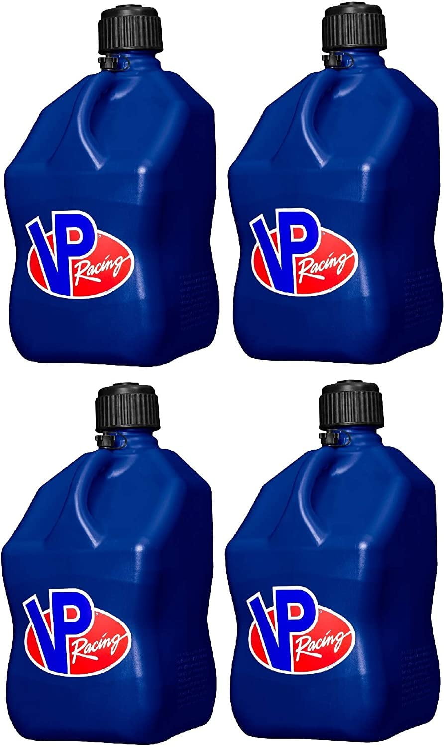 VP Racing Fuels 5 Gallon Square Motorsport Racing Liquid Utility Container Jug Blue 4 Pack