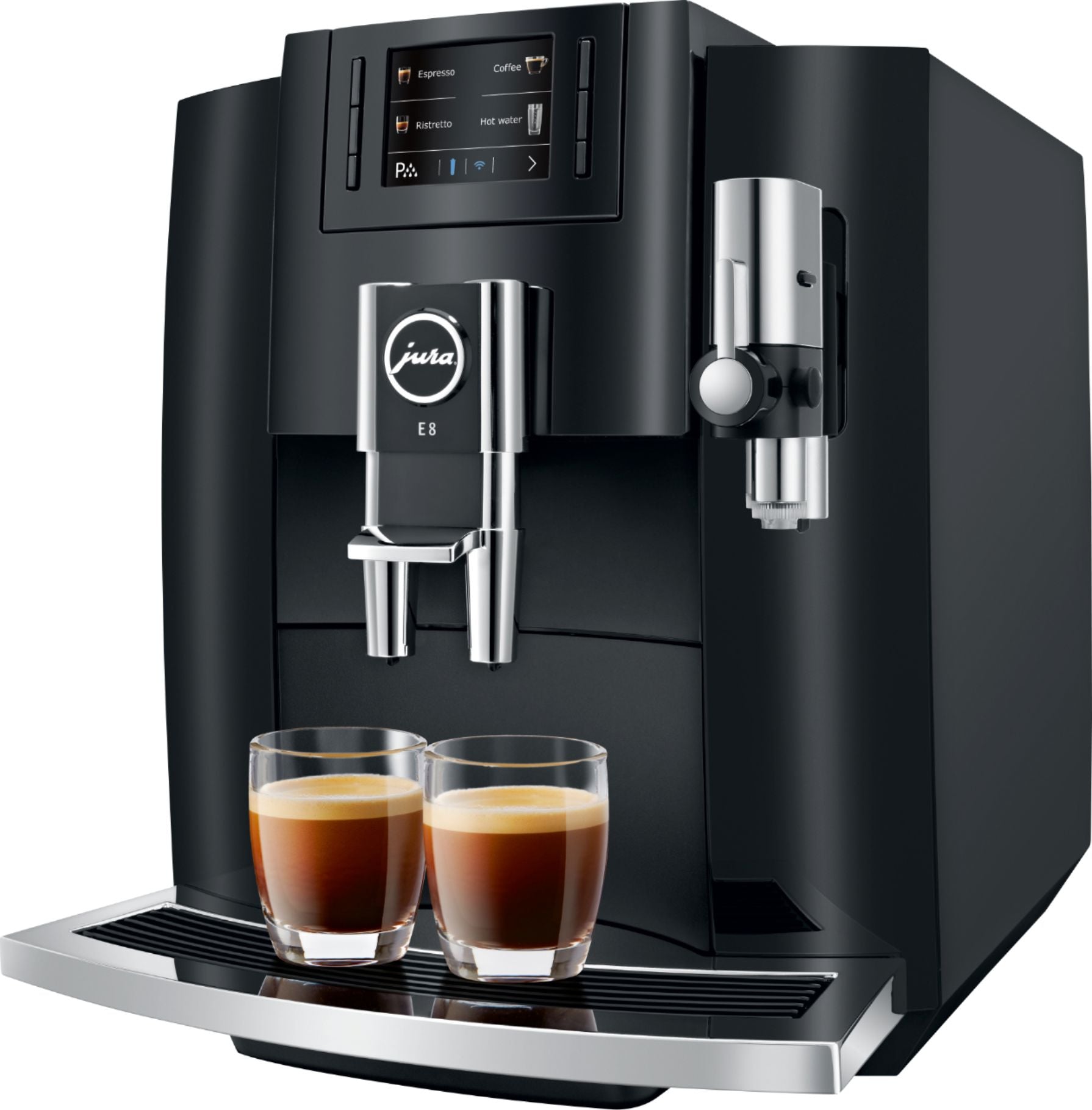 Jura - E8 12-Cup Automatic Coffee Machine - Piano Black